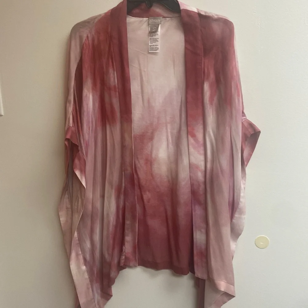 Chico’s Tie-Dye Print Ruana Wrap size S/M - Picture 3 of 5